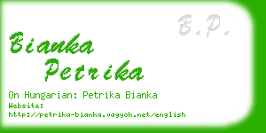 bianka petrika business card